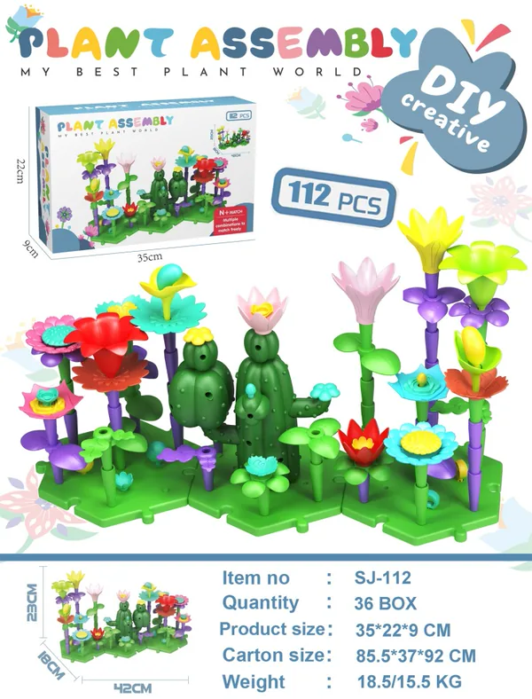 DIY Educational Building Blocks Flower Set 112PCS image
