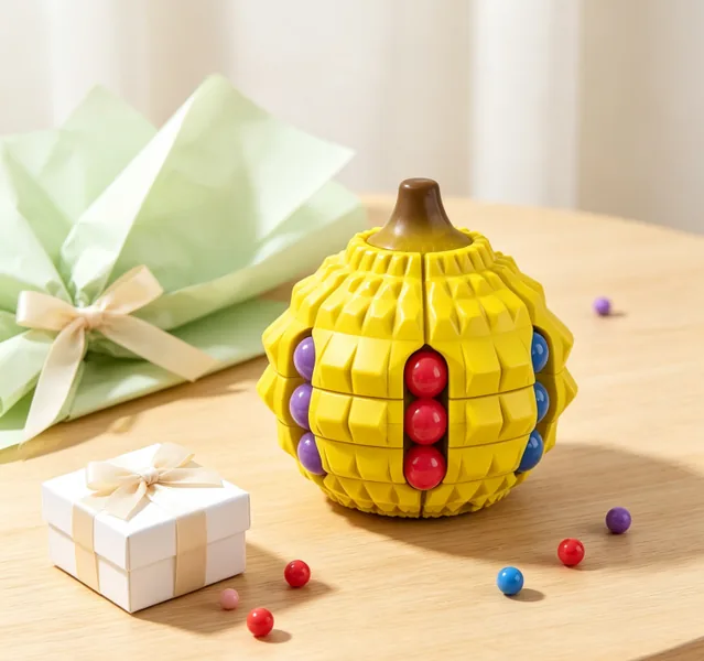 Durian Magic Bean Fruit Cube squeeze-format Finger Spinner image 7