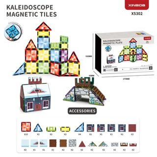 (GCC) Kaleidoscope Diamond-Patterned Color Window Magnetic Tiles