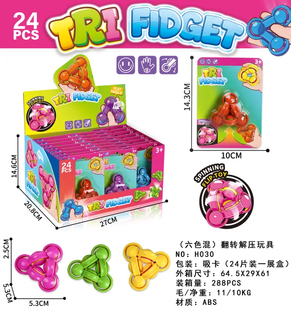 Triangle Flip squeeze-format Finger Spinner: Educational and squeeze-format Spinning Toy for Kids