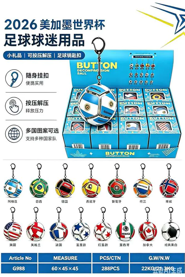 Wholesale of Cross-Border Soccer-Themed squeeze-format Button Balls, Hand and Fingertip squeeze-format image 4