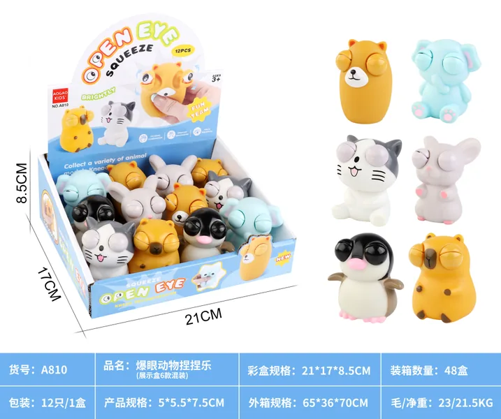 Cross-Border Best-Selling Brain-Teaser, squeeze-format, Prank, Creative, Pop-Eye Cartoon Animal Squee