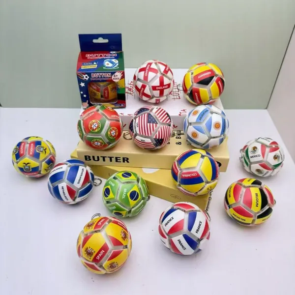 Wholesale of Cross-Border Soccer-Themed squeeze-format Button Balls, Hand and Fingertip squeeze-format image 2